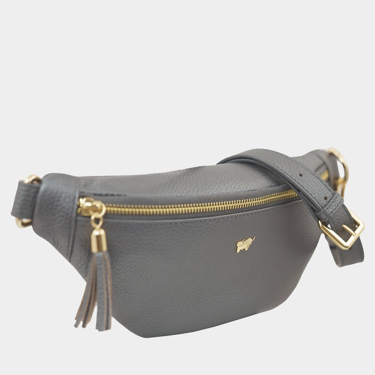 Schrägansicht ALESSIA Gürteltasche dark grey