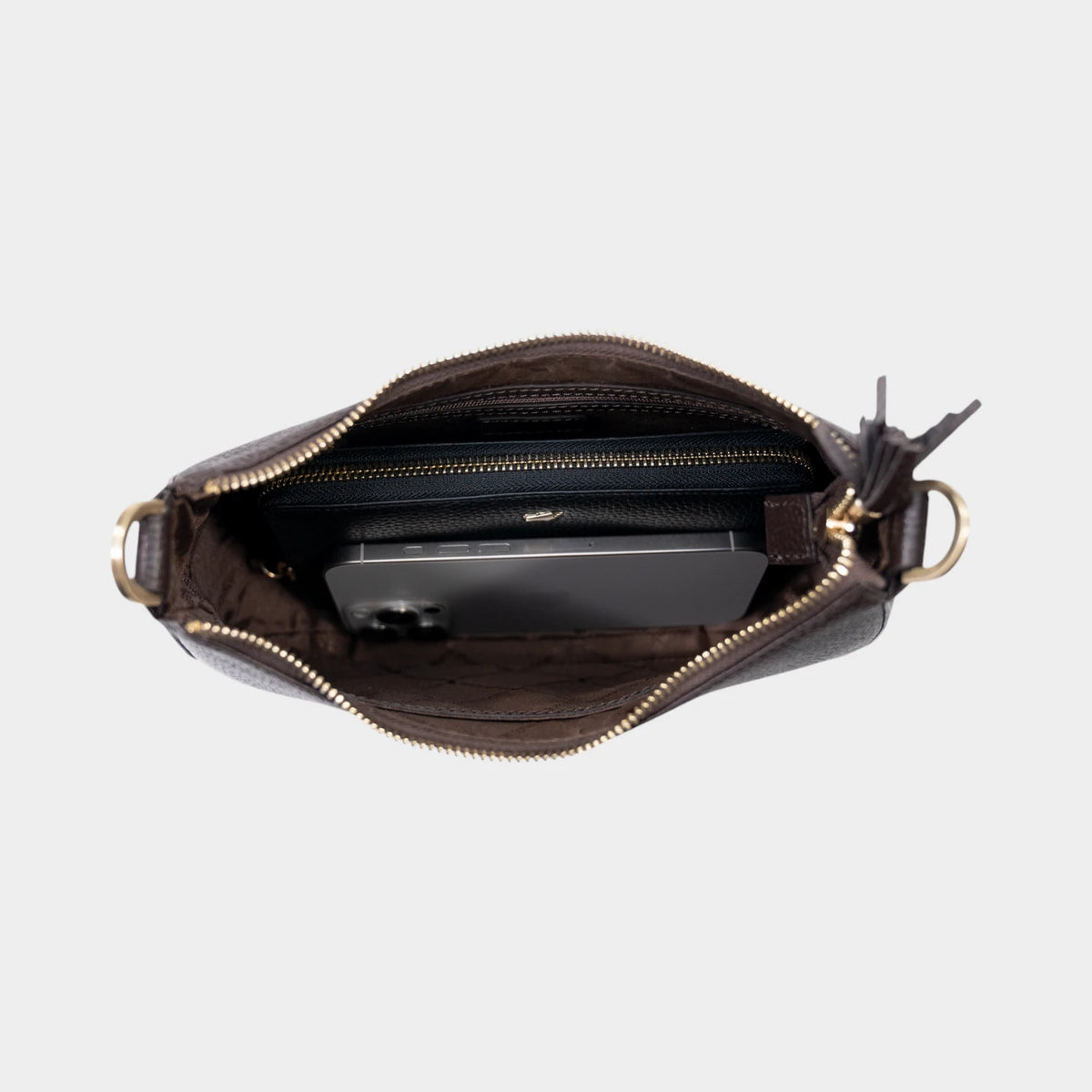 Innenansicht HANNA Mini Bag espresso