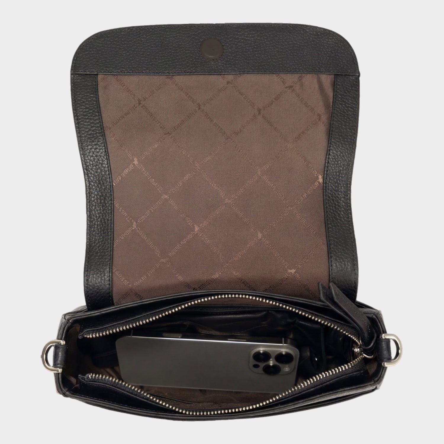 Innenansicht HANNA Flap Bag S schwarz