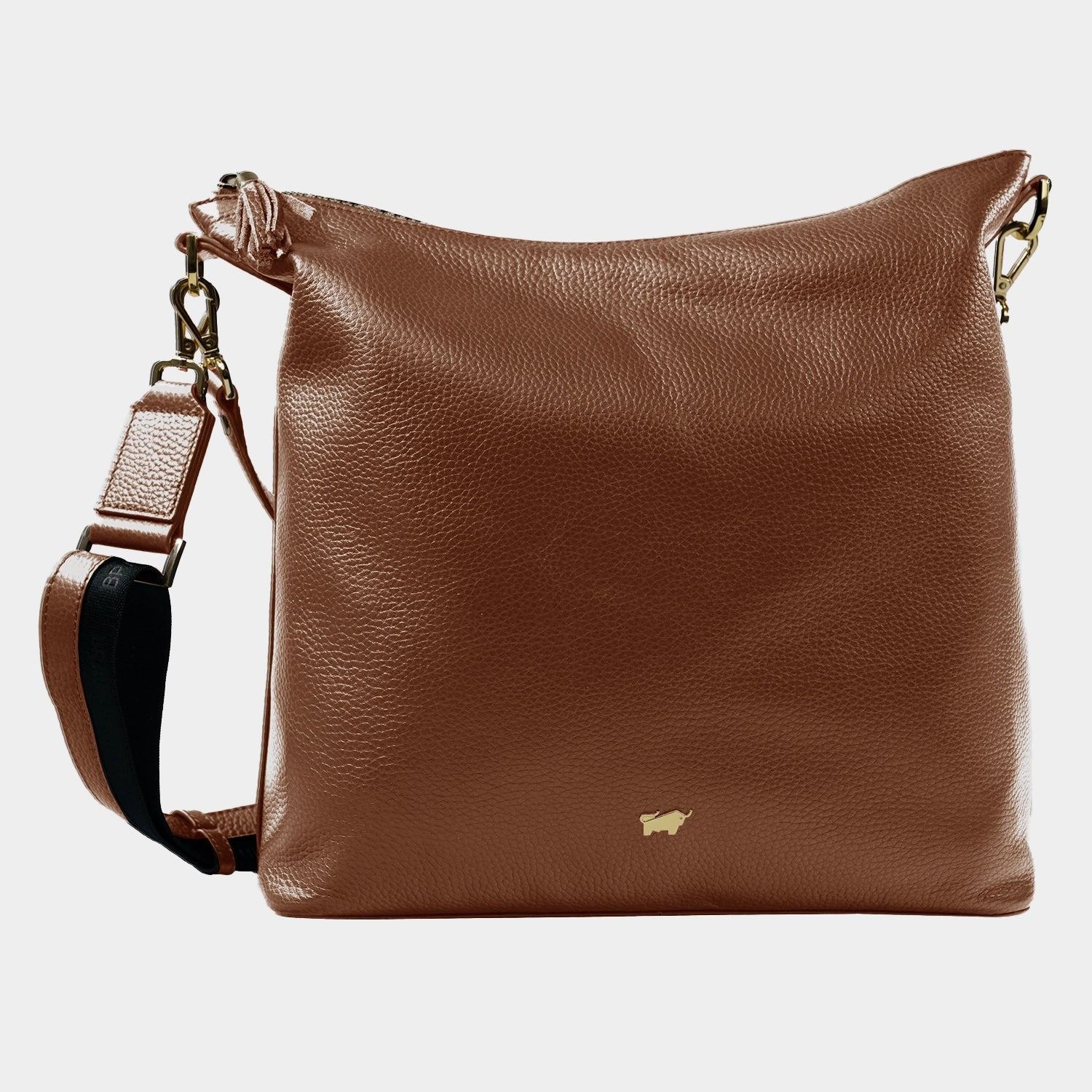Frontansicht HANNA Hobo Bag M saddle brown