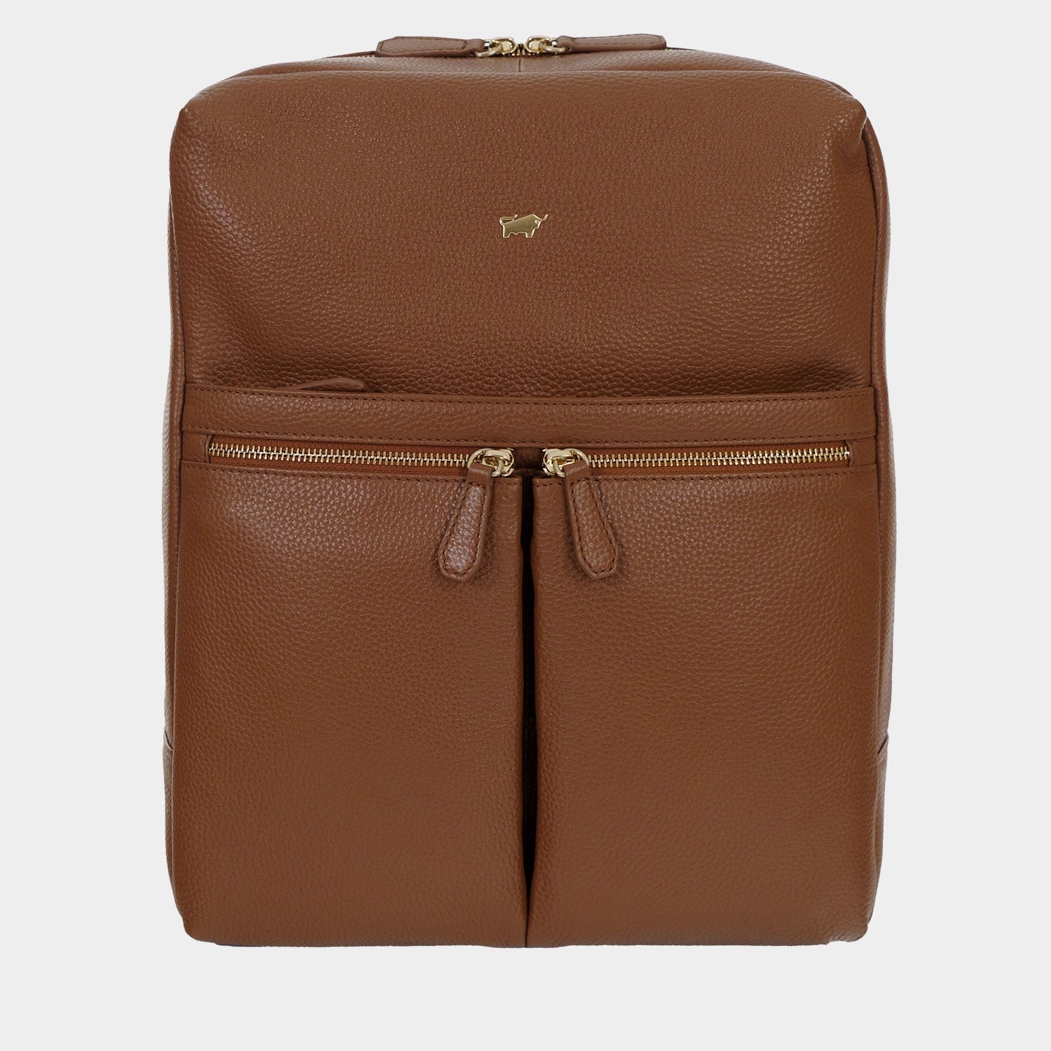 Frontansicht HANNA Rucksack M saddle brown