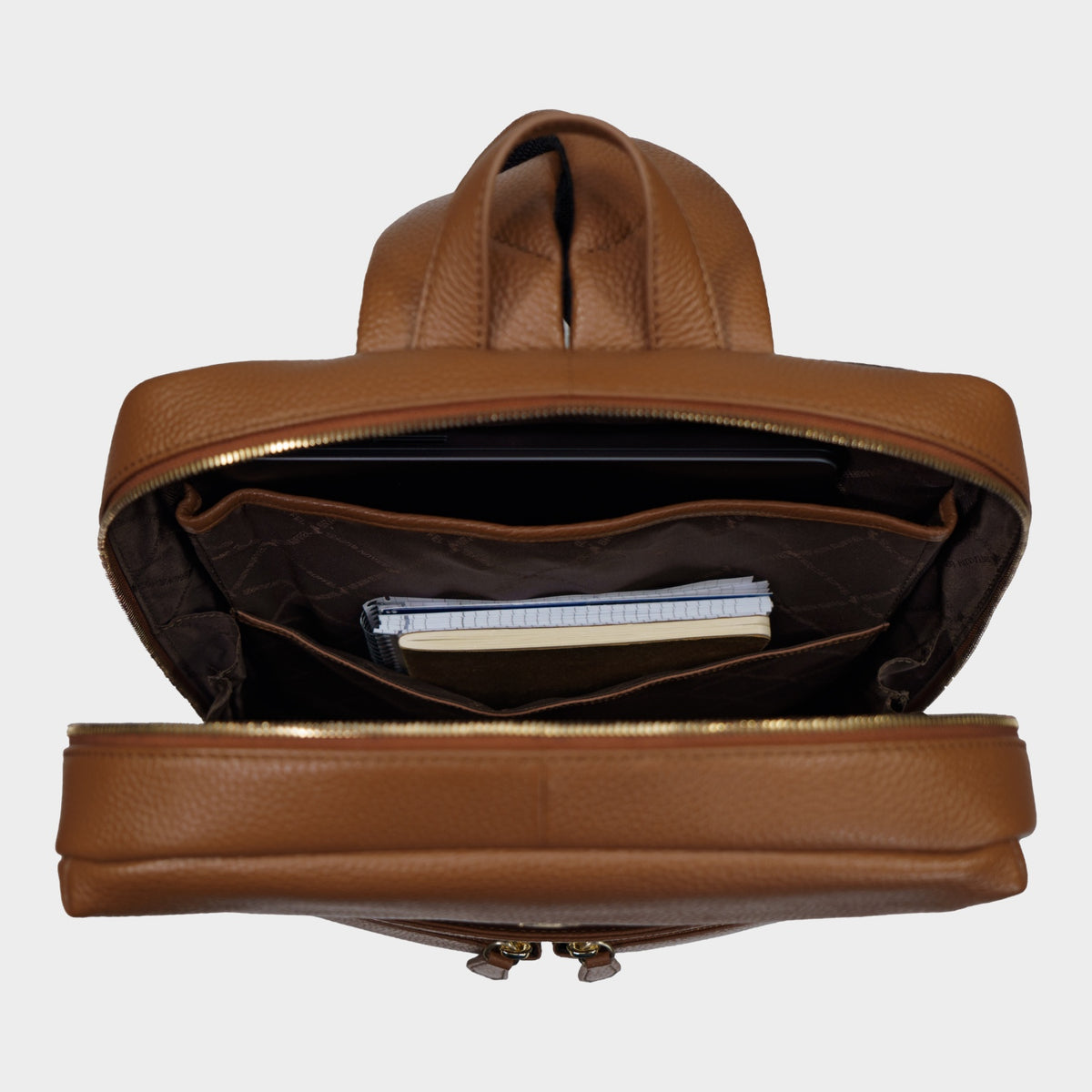 Innenansicht HANNA Rucksack M saddle brown