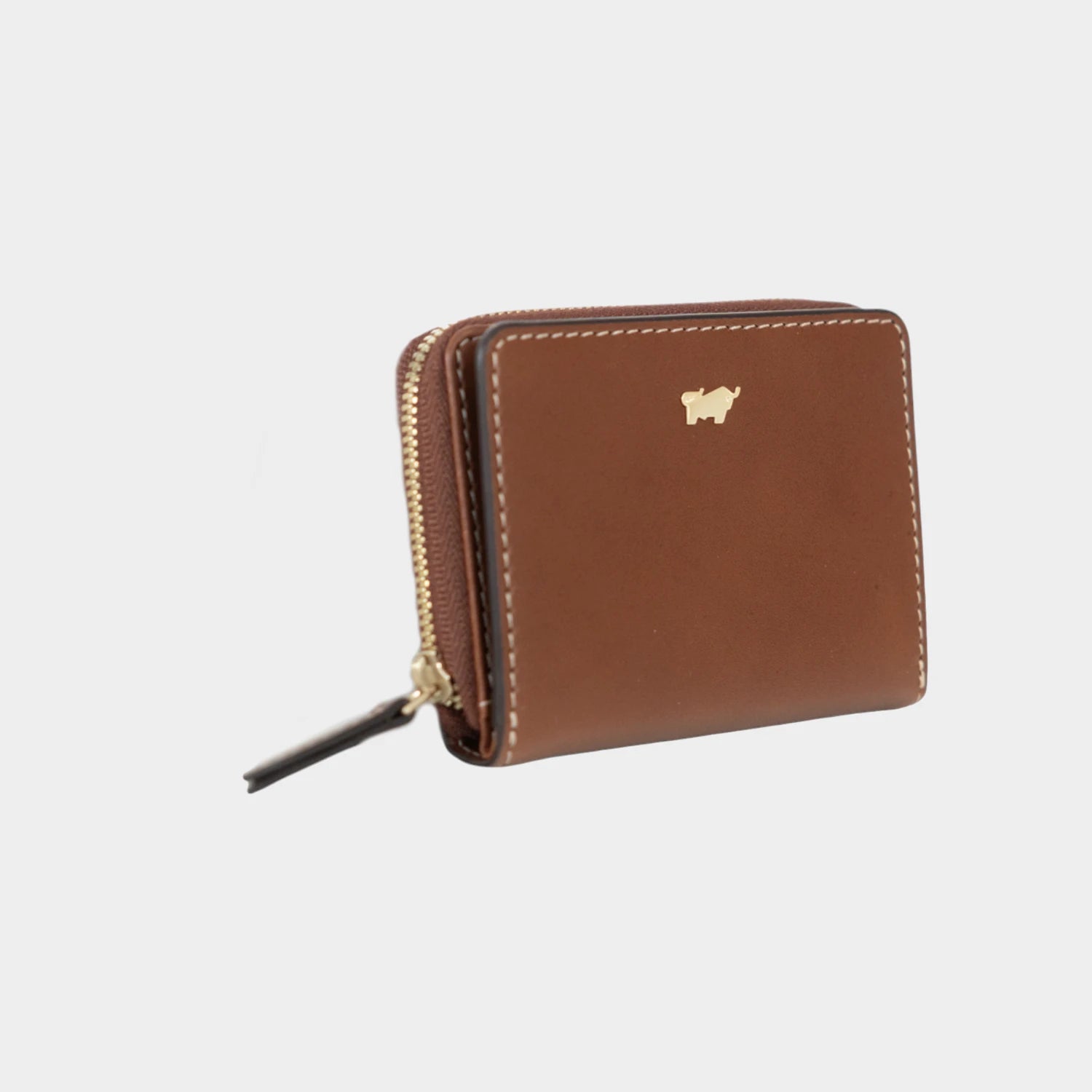 Schrägansicht ALICE Mini RV-Geldbörse 5CS cognac