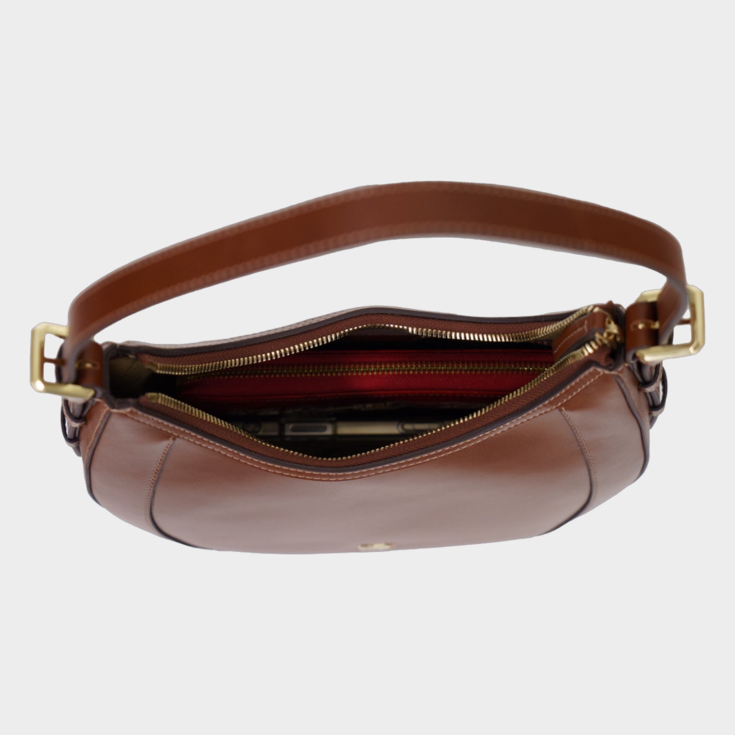 Innenansicht ALICE Hobo Bag S cognac