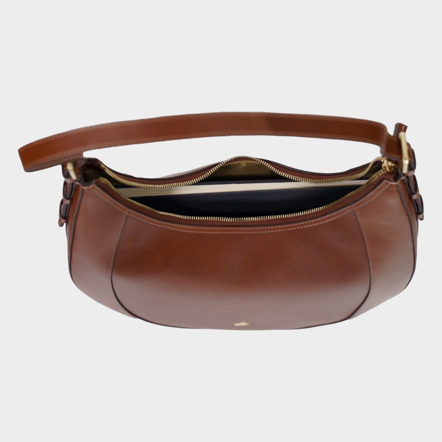 Innenansicht ALICE Hobo Bag M cognac
