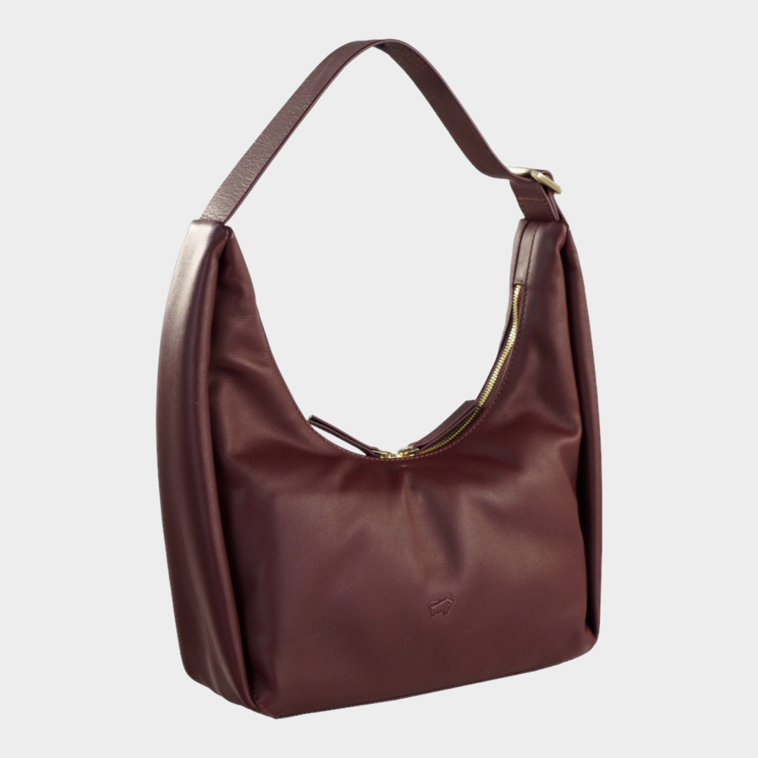 Schrägansicht LOTTA Hobo Bag S tawny port