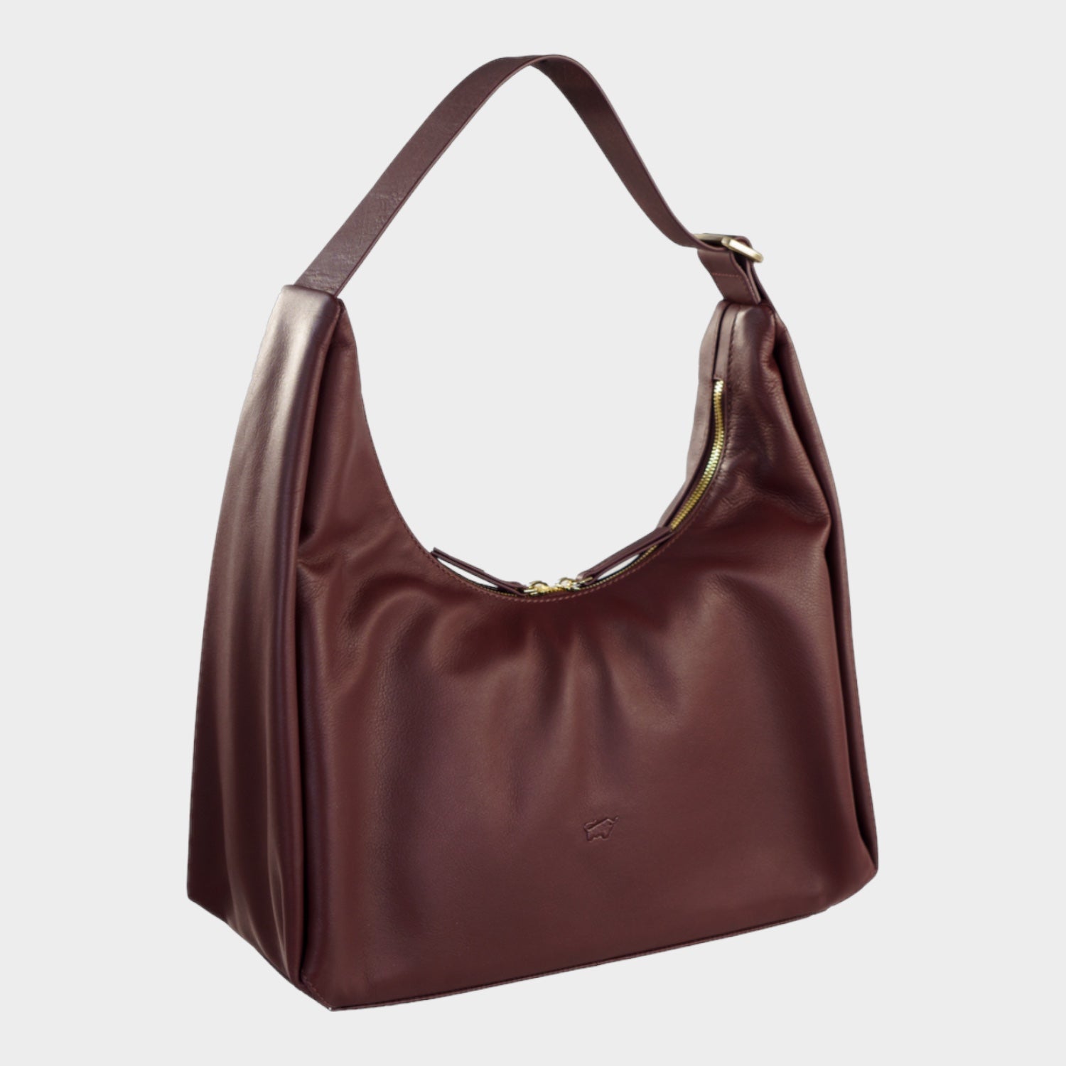 Schrägansicht LOTTA Hobo Bag L tawny port