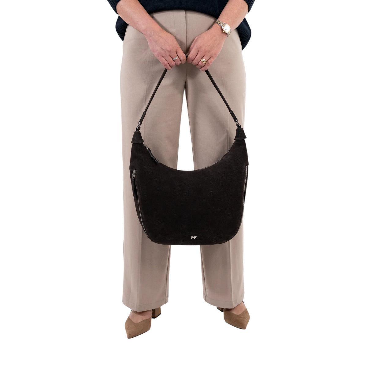 Tragebild LIV VELVET Hobo Bag M braun