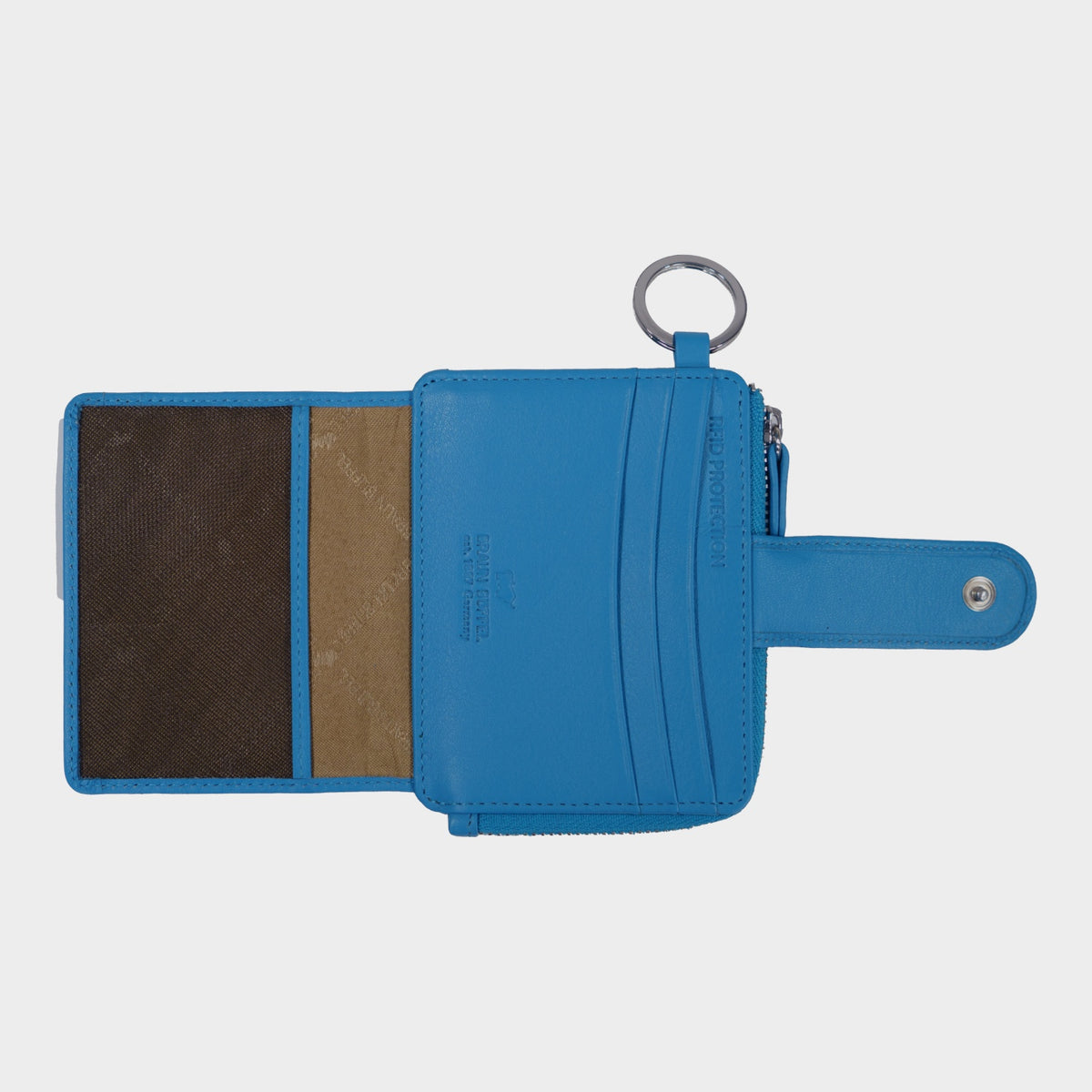 Innenansicht JOY RFID Kartenbörse mit Schlüsselring 8CS indigo blue