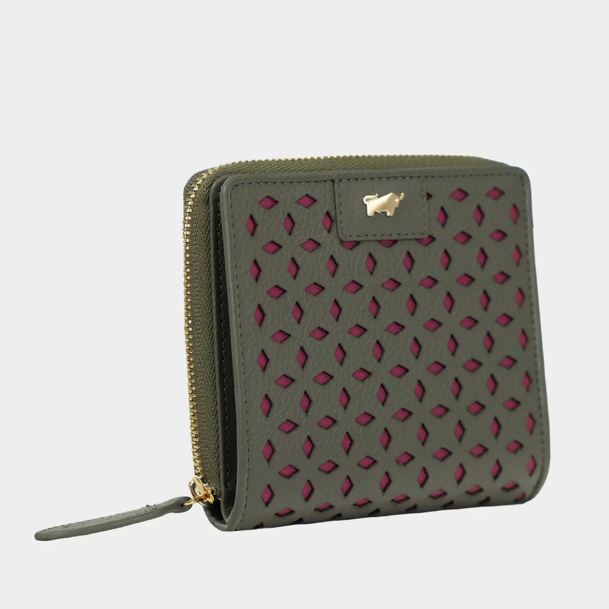 Schrägansicht STELLA RV-Geldbörse S 6CS olive/ pink