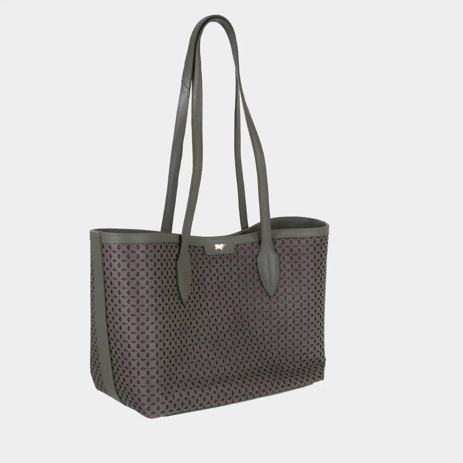 Schrägansicht STELLA Shopper M olive/ pink