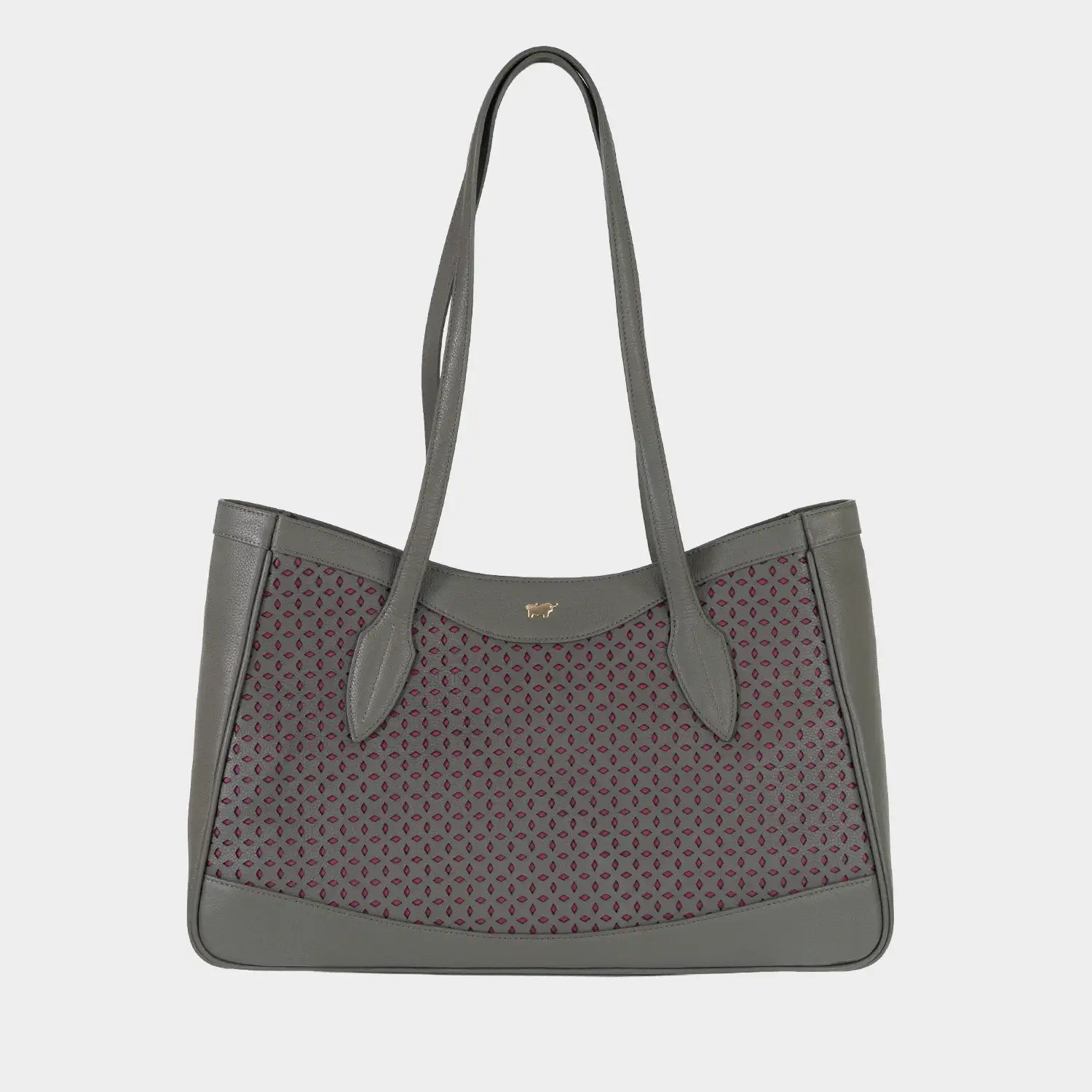 Frontansicht STELLA Shopper L olive/ pink