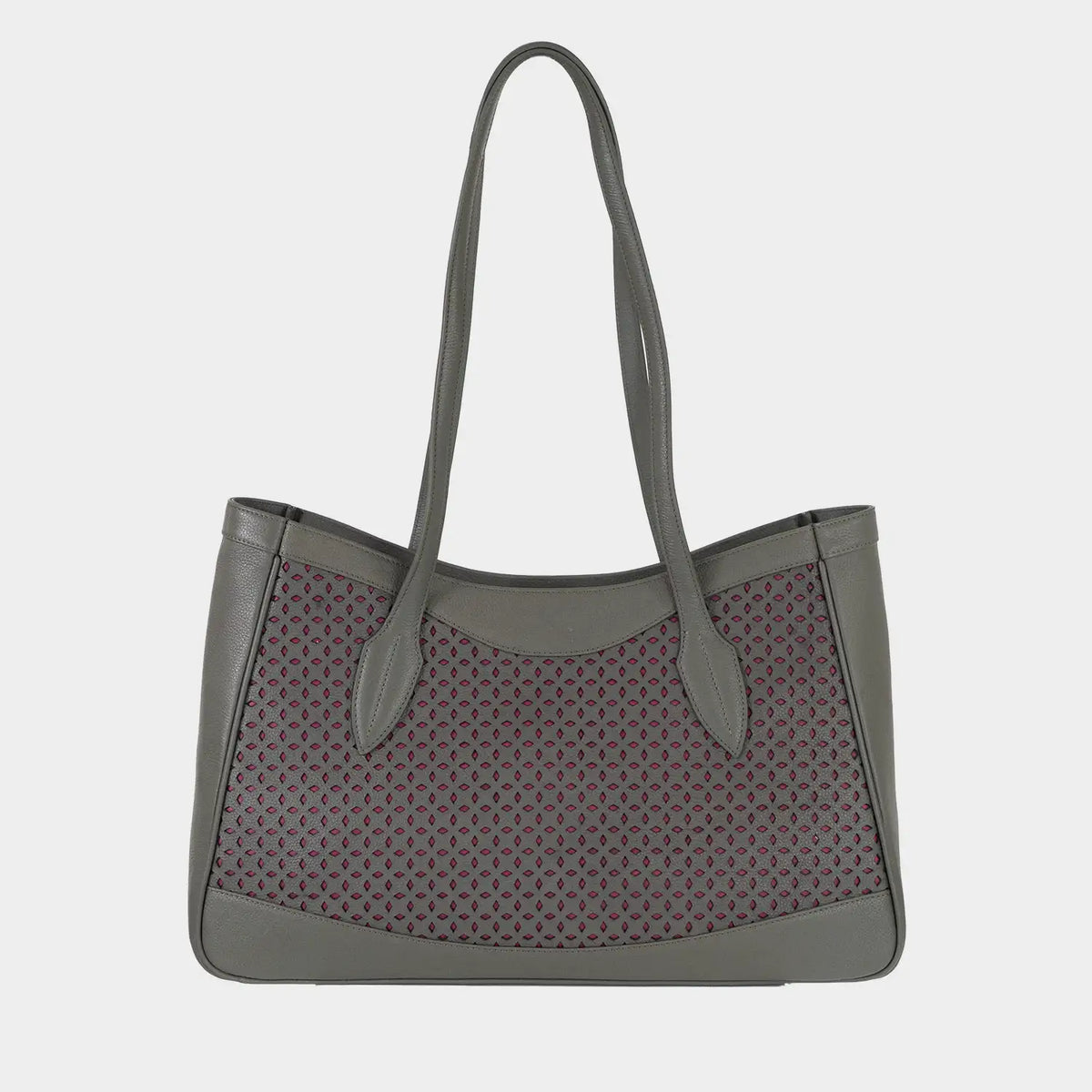 Rückansicht STELLA Shopper L olive/ pink