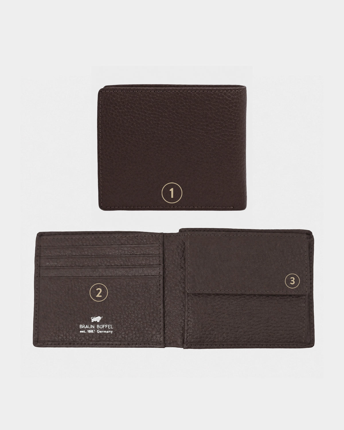 THEO RFID Geldbörse 4+4CS braun
