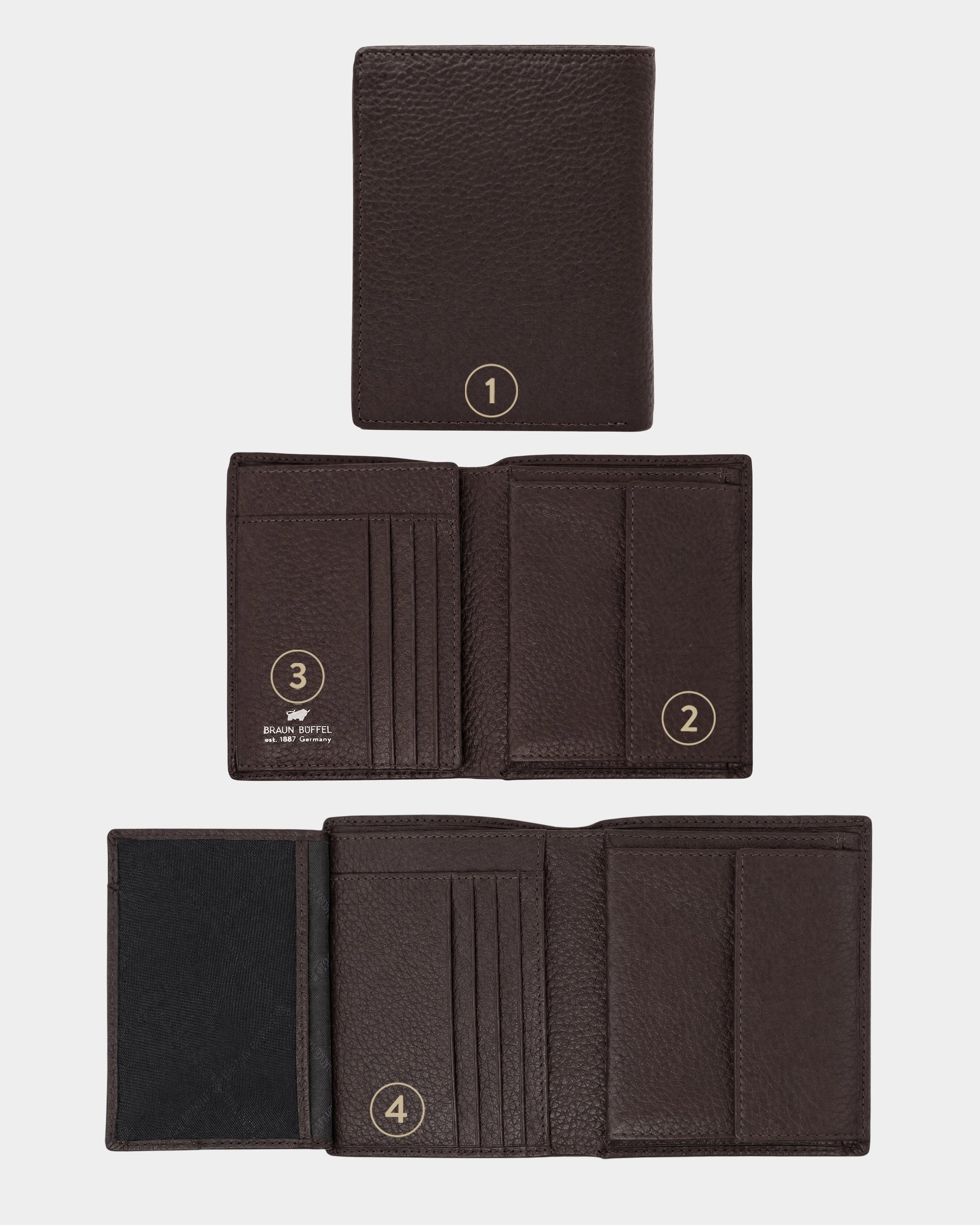 THEO RFID Geldbörse H 8CS braun