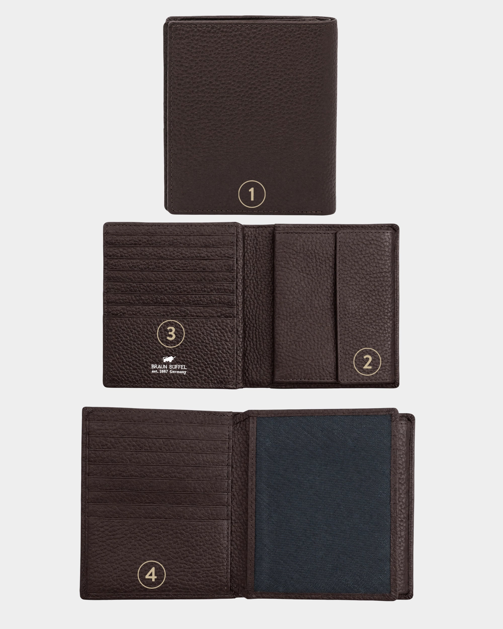 THEO RFID Wallet H 16CS brown