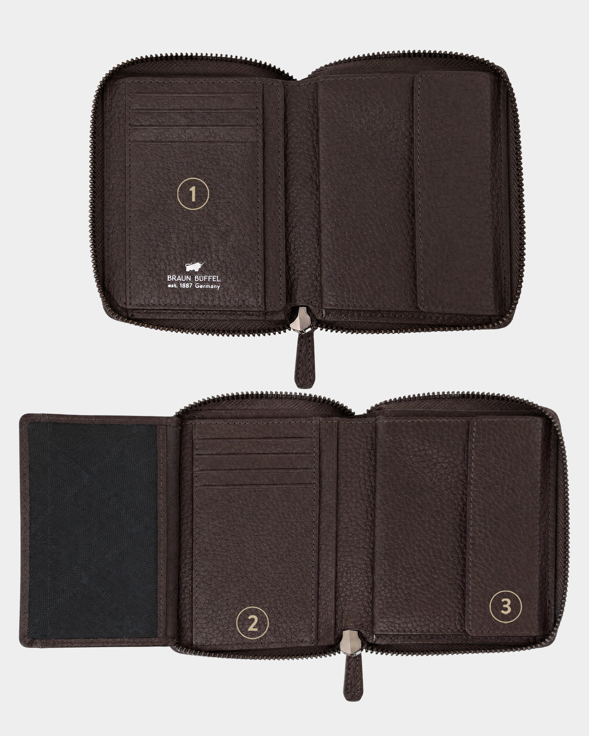 THEO RFID RV Wallet H 8CS Brown