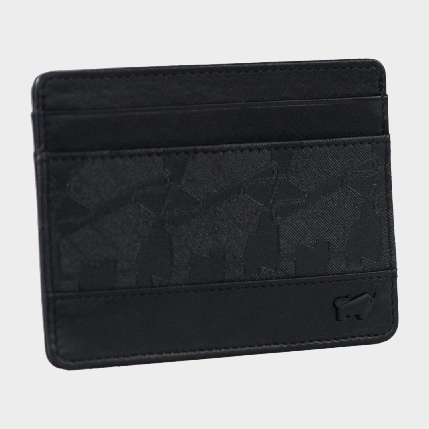 Schrägansicht LEON RFID Kartenetui 4 CS schwarz
