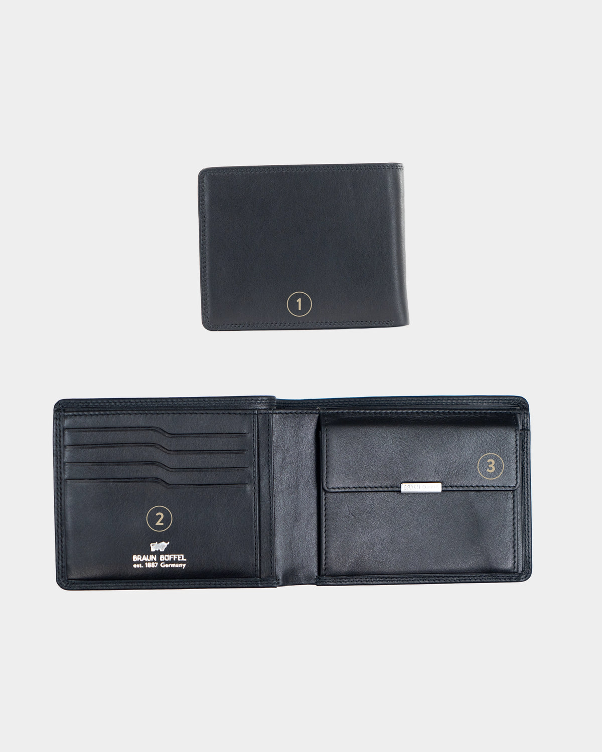 Personalisierung GOLF RFID Geldbörse 4+3CS schwarz