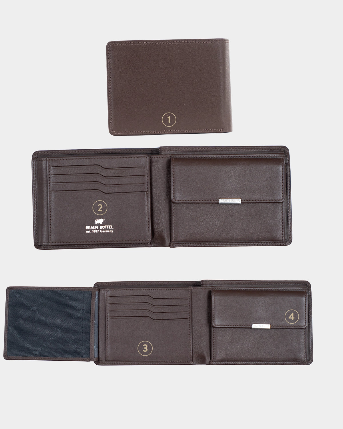 Personalisierung GOLF RFID Geldbörse 8CS braun