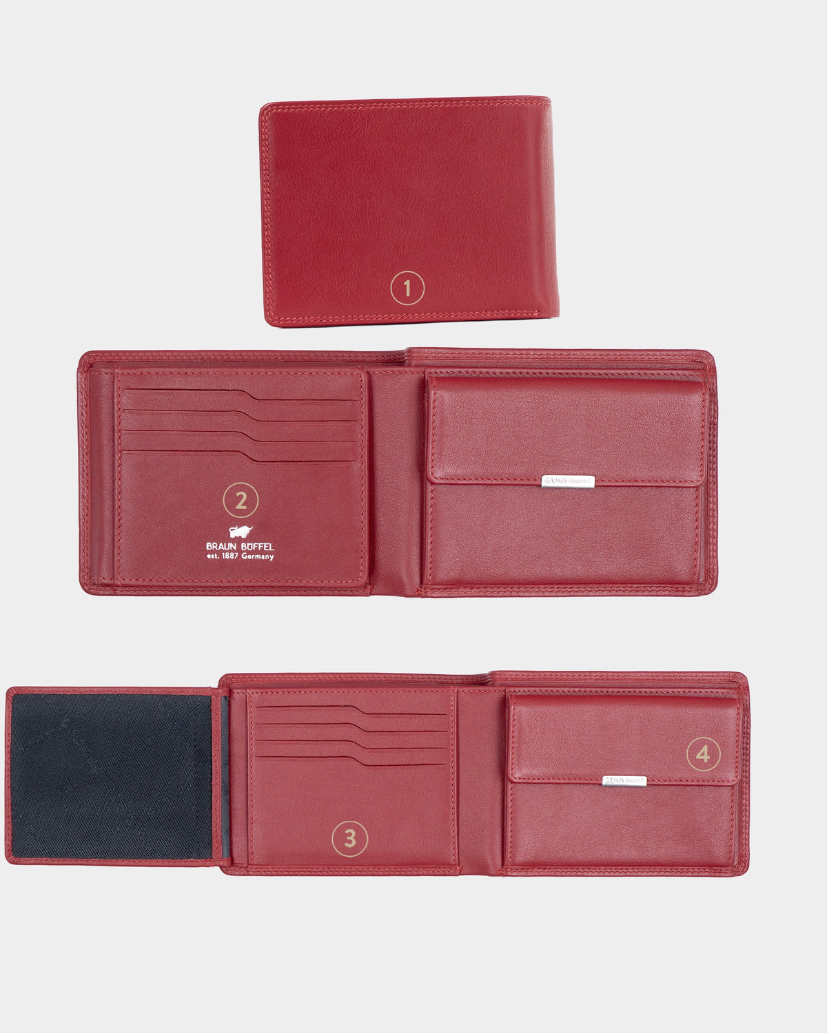 Personalisierung GOLF RFID Geldbörse 8CS rot