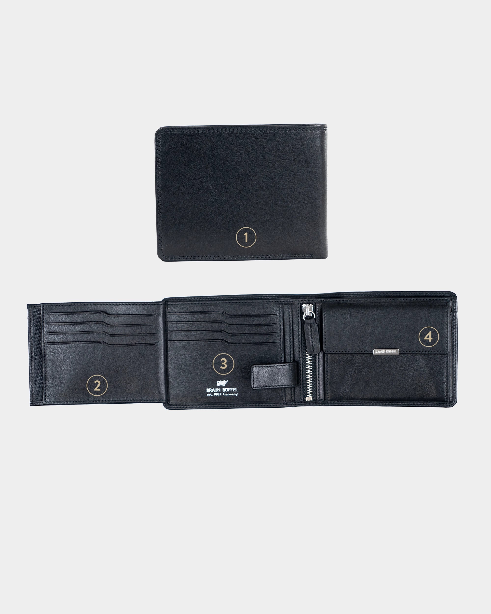 Personalisierung GOLF RFID Geldbörse 8CS + Loop schwarz