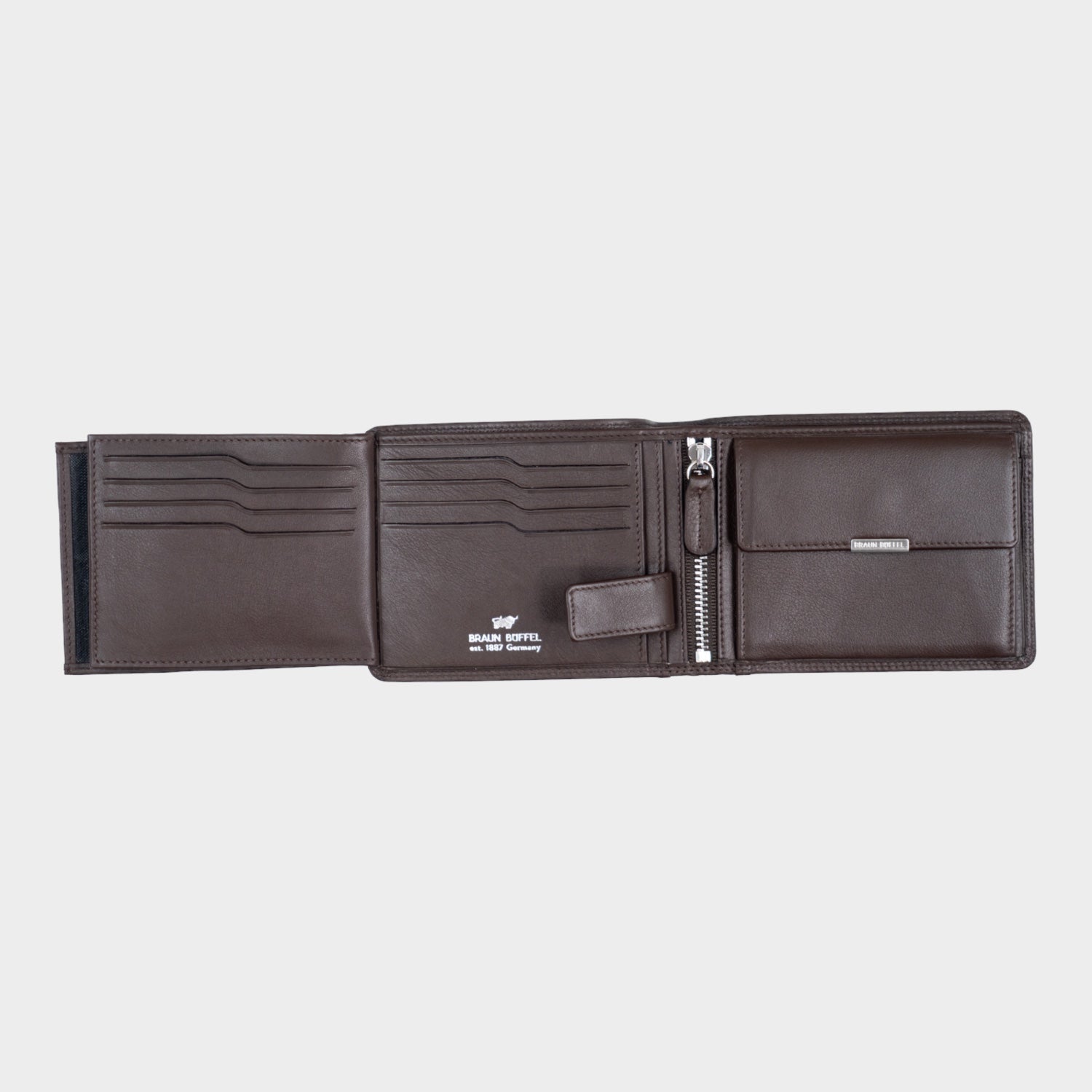 Innenansicht GOLF RFID Geldbörse 8CS + Loop braun