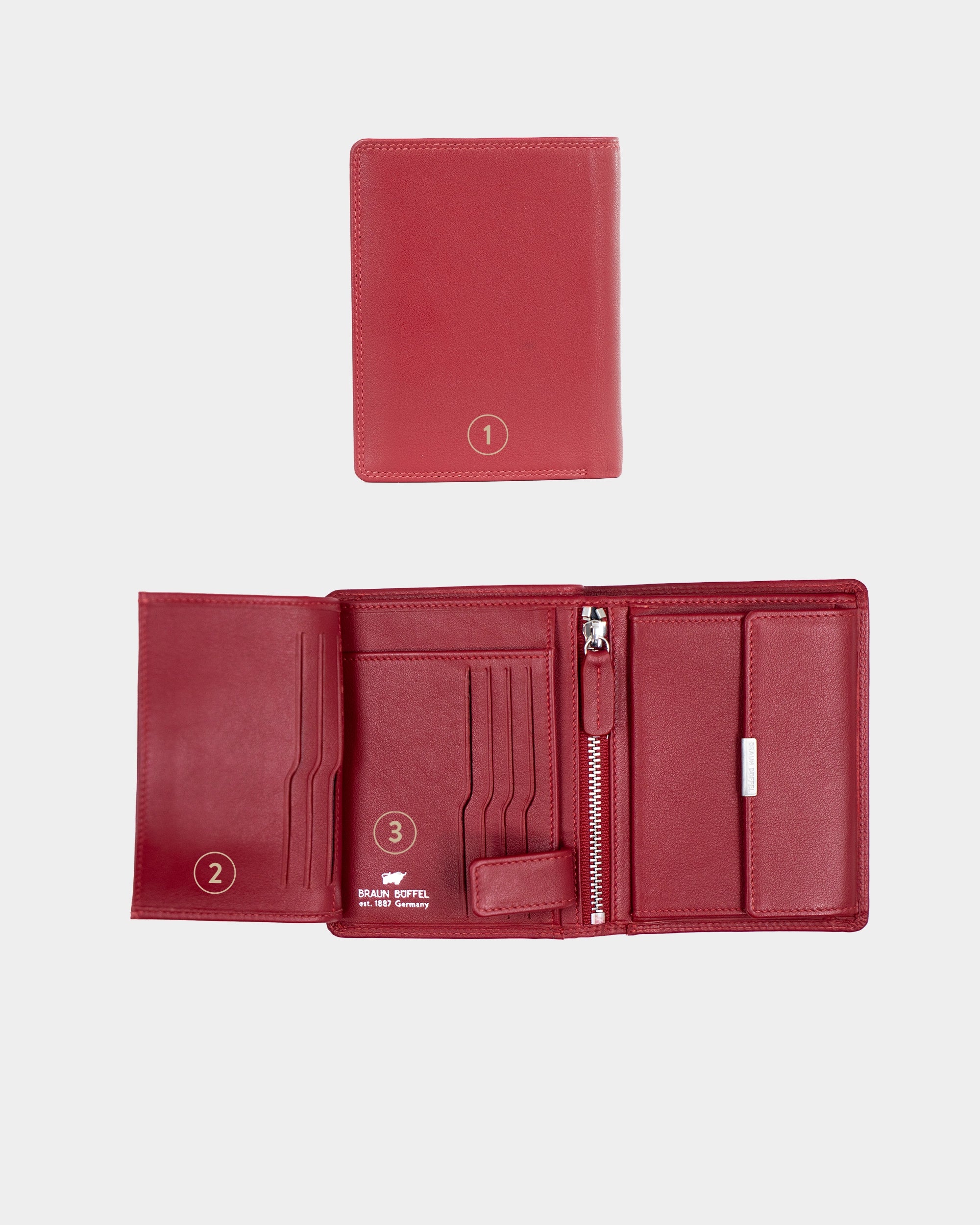 Personalisierung GOLF RFID Geldbörse H 7CS + Loop rot