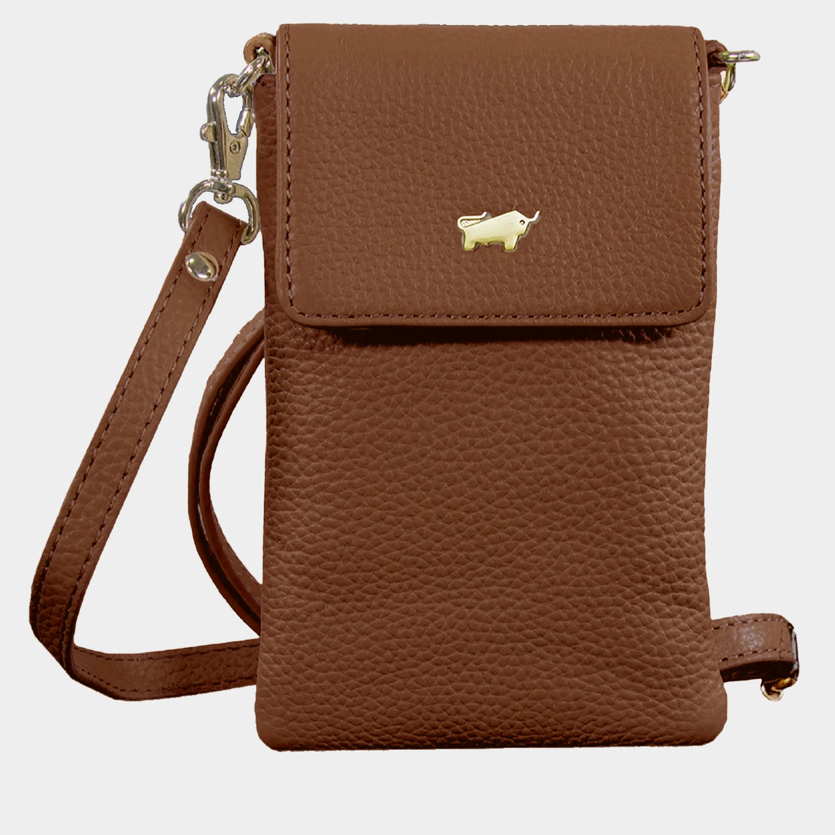 Frontansicht HANNA Phone Pouch saddle brown