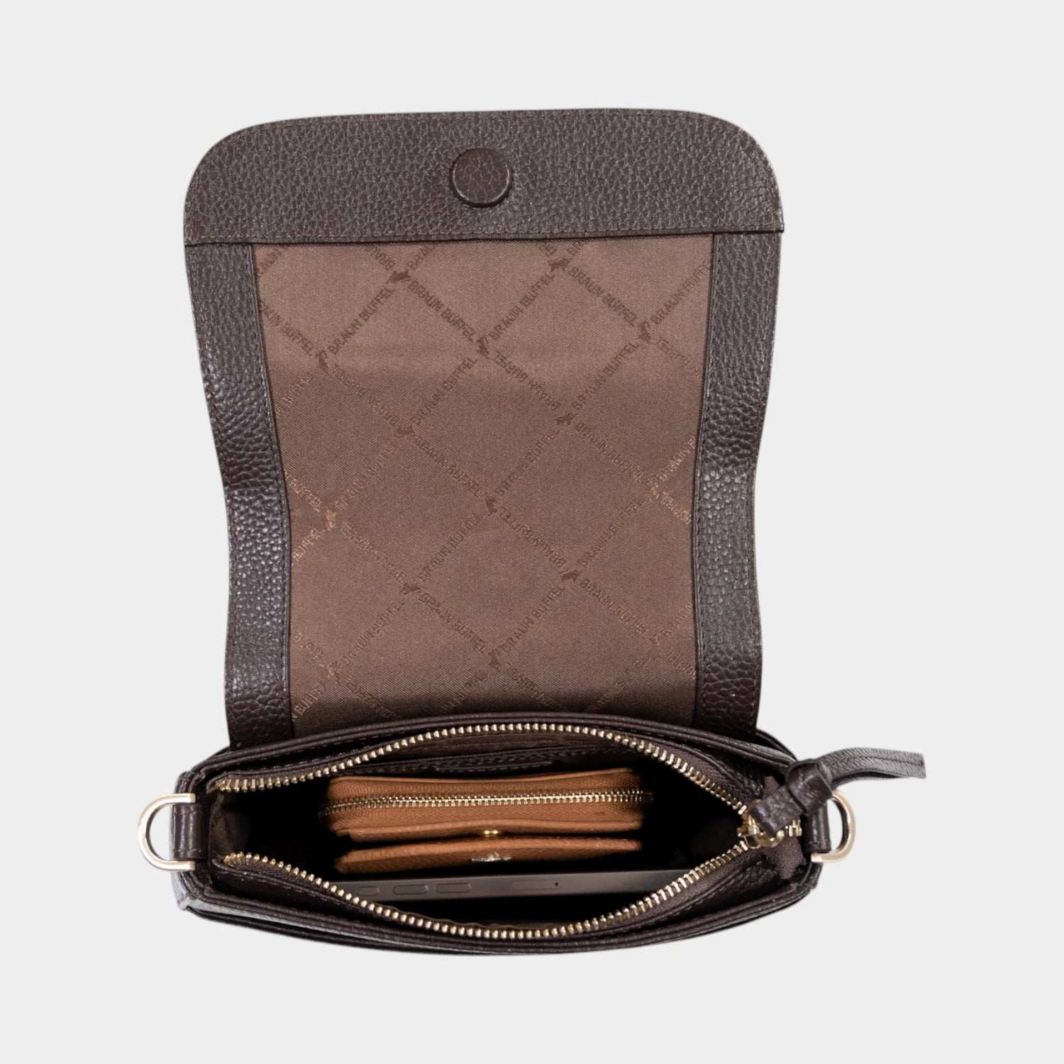 Innenansicht HANNA Flap Bag XS espresso