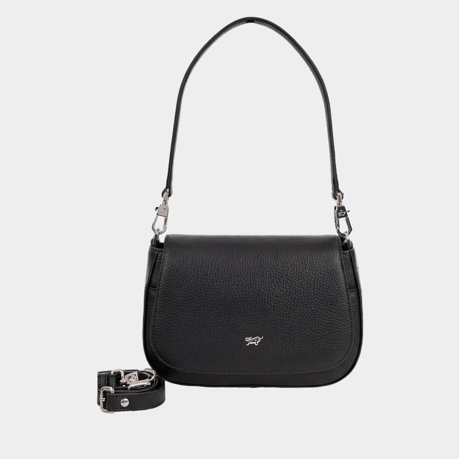 Frontansicht HANNA Flap Bag S schwarz