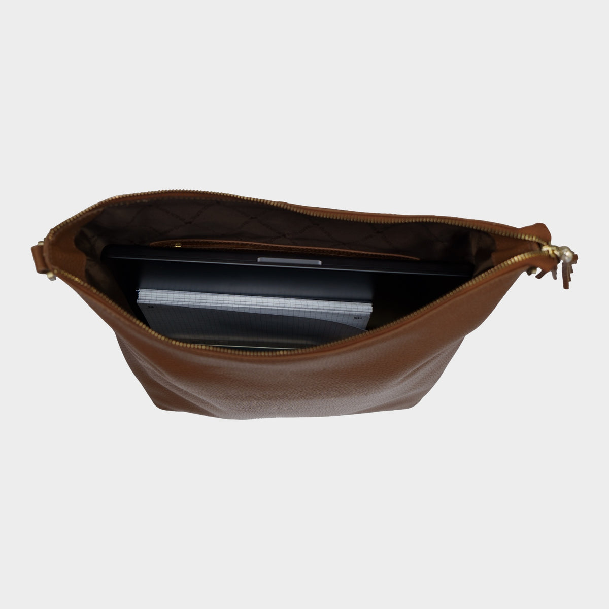 Innenansicht HANNA Hobo Bag M saddle brown