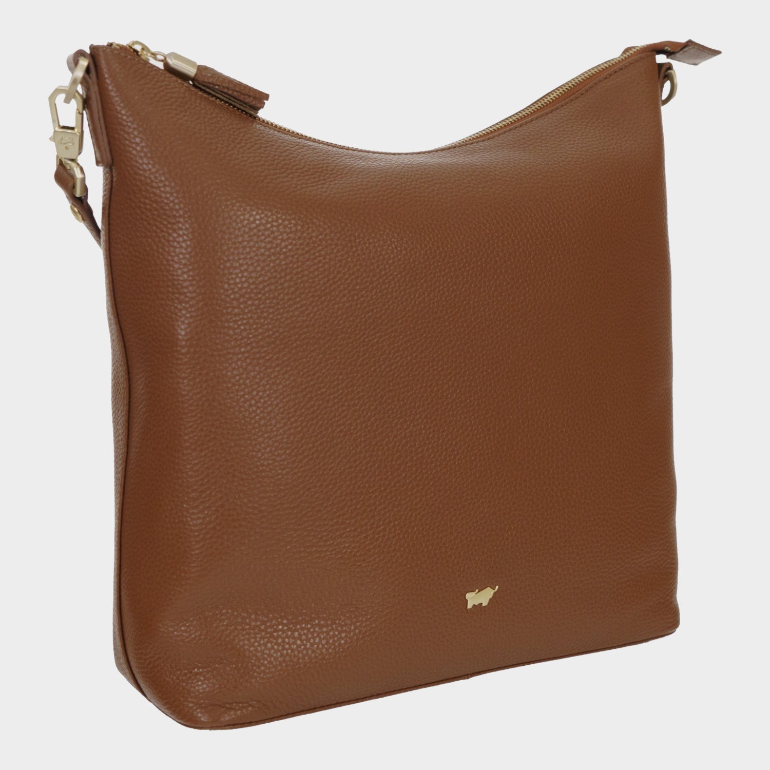 Schrägansicht HANNA Hobo Bag M saddle brown
