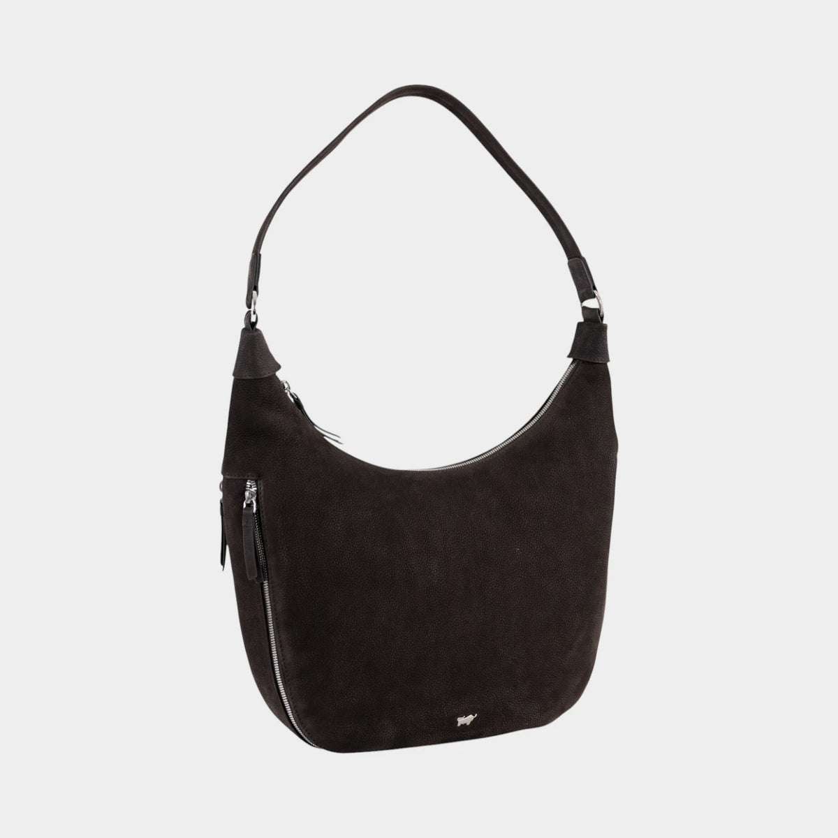Schrägansicht LIV VELVET Hobo Bag M braun