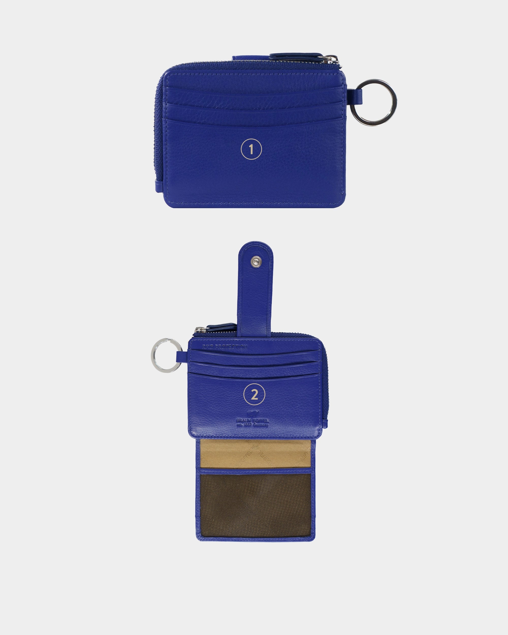 Personalisierung JOY RFID Kartenbörse mit Schlüsselring 12CS indigo violet