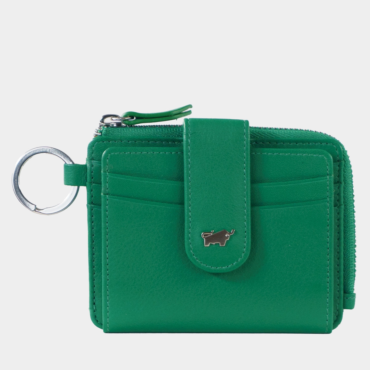 Frontansicht JOY RFID Kartenbörse mit Schlüsselring 12CS fern green