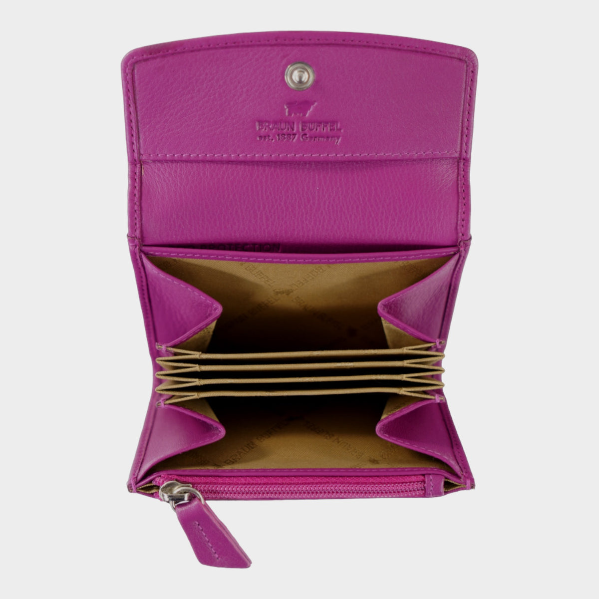 Innenansicht JOY RFID Mini Geldbörse slim 3CS purple plum