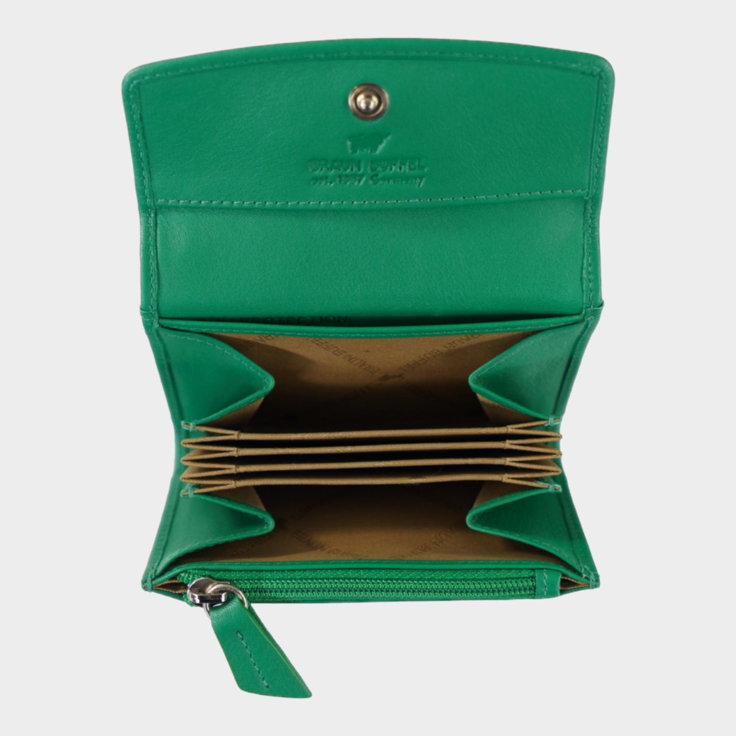 Innenansicht JOY RFID Mini Geldbörse slim 3CS fern green