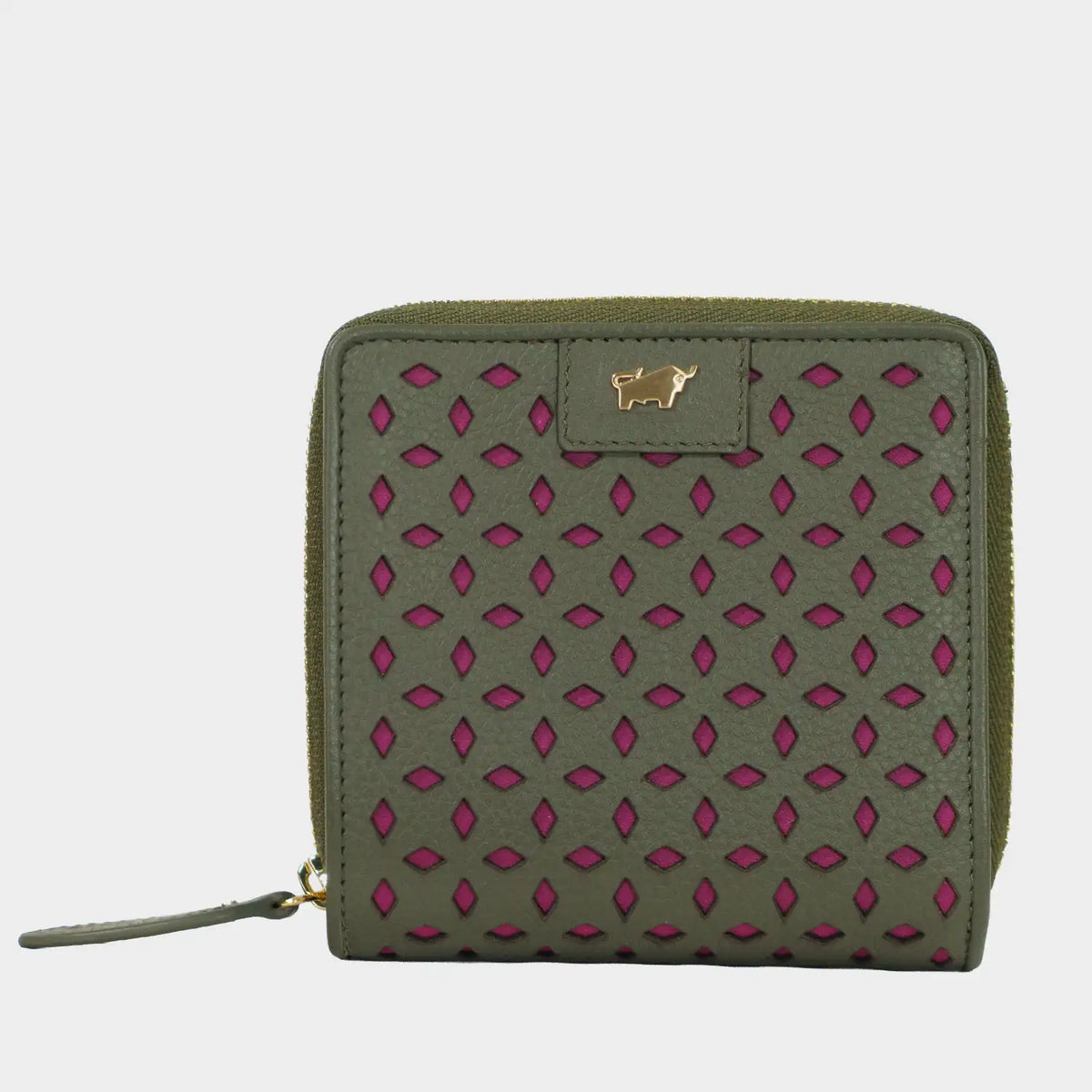 Frontansicht STELLA RV-Geldbörse S 6CS olive/ pink