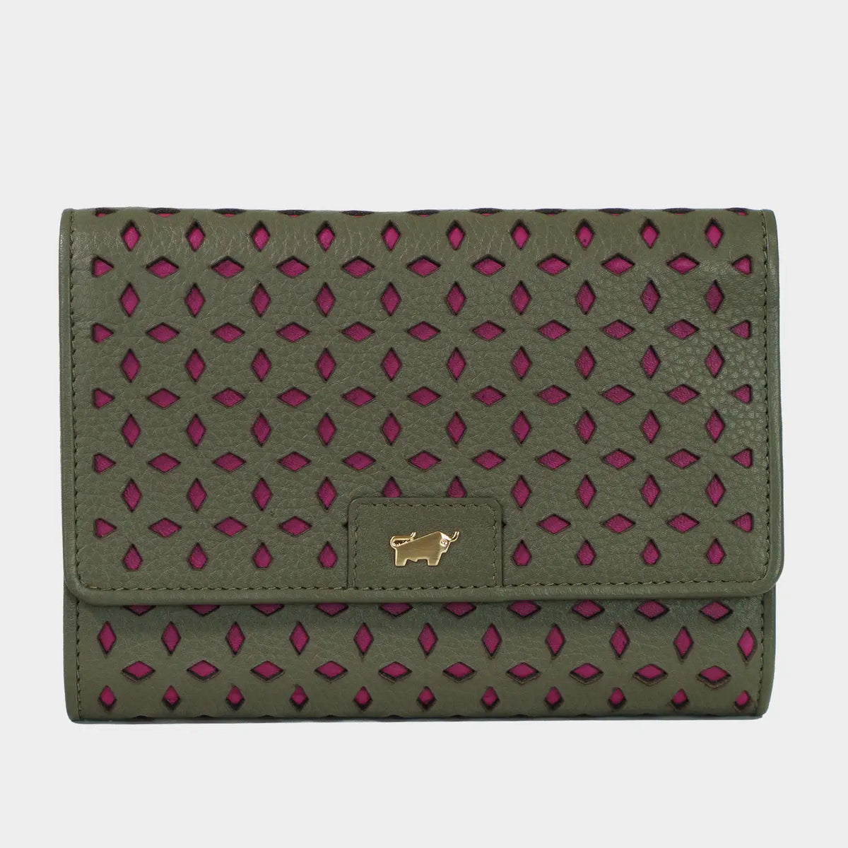 Frontansicht STELLA Geldbörse M 15CS olive/ pink