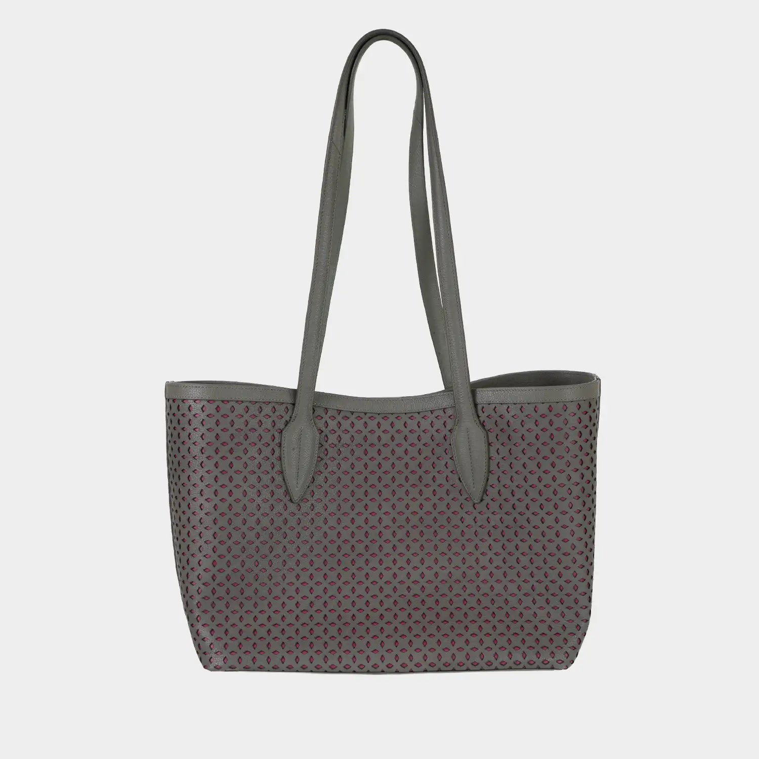 Rückansicht STELLA Shopper M olive/ pink