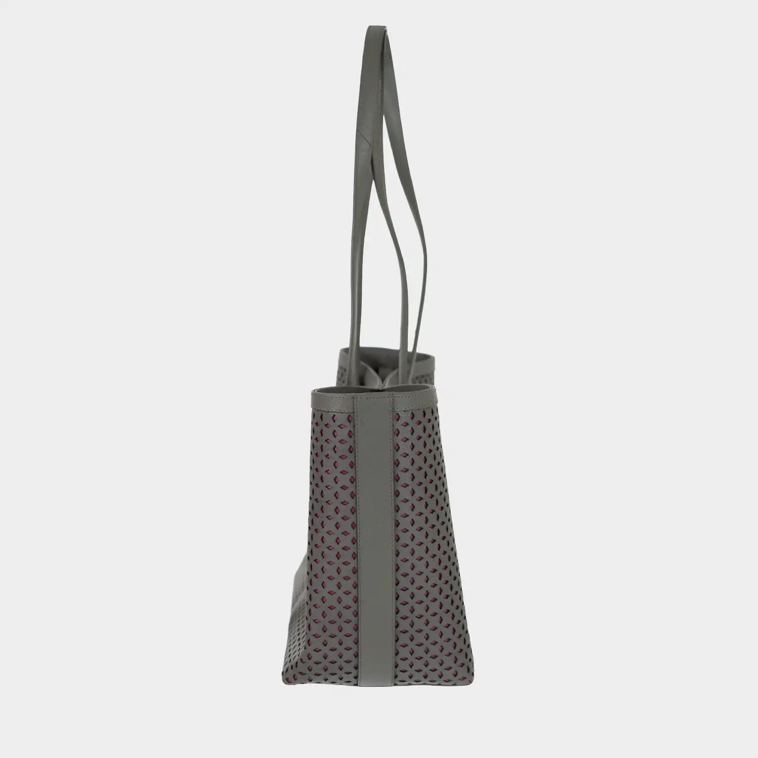Seitenansicht STELLA Shopper M olive/ pink