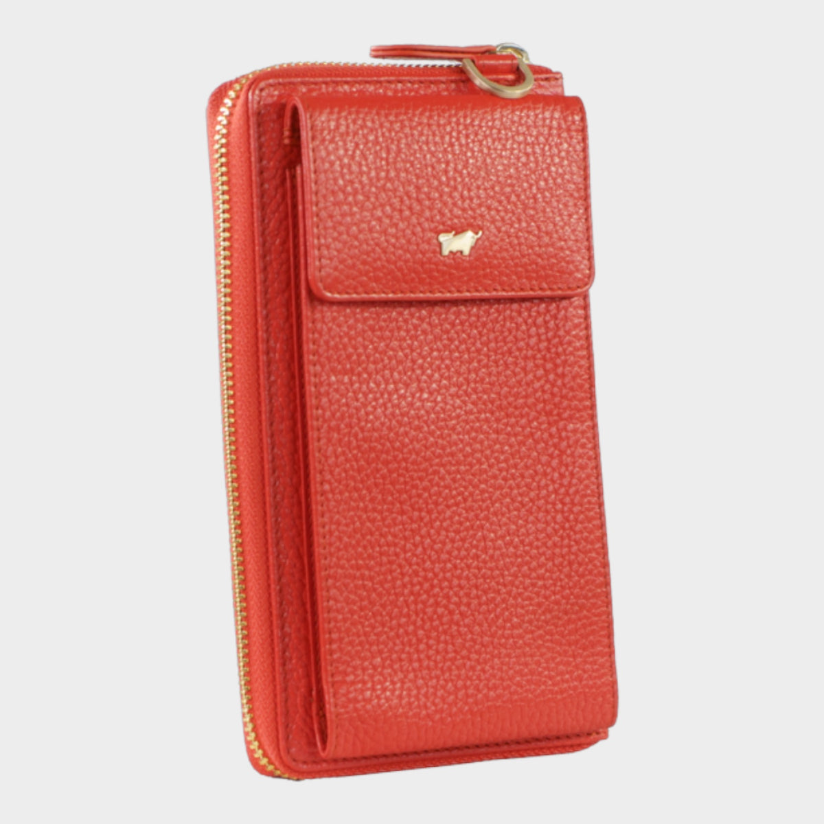 Schrägansicht ASTI RV-Geldbörse mit Handyfach rich red