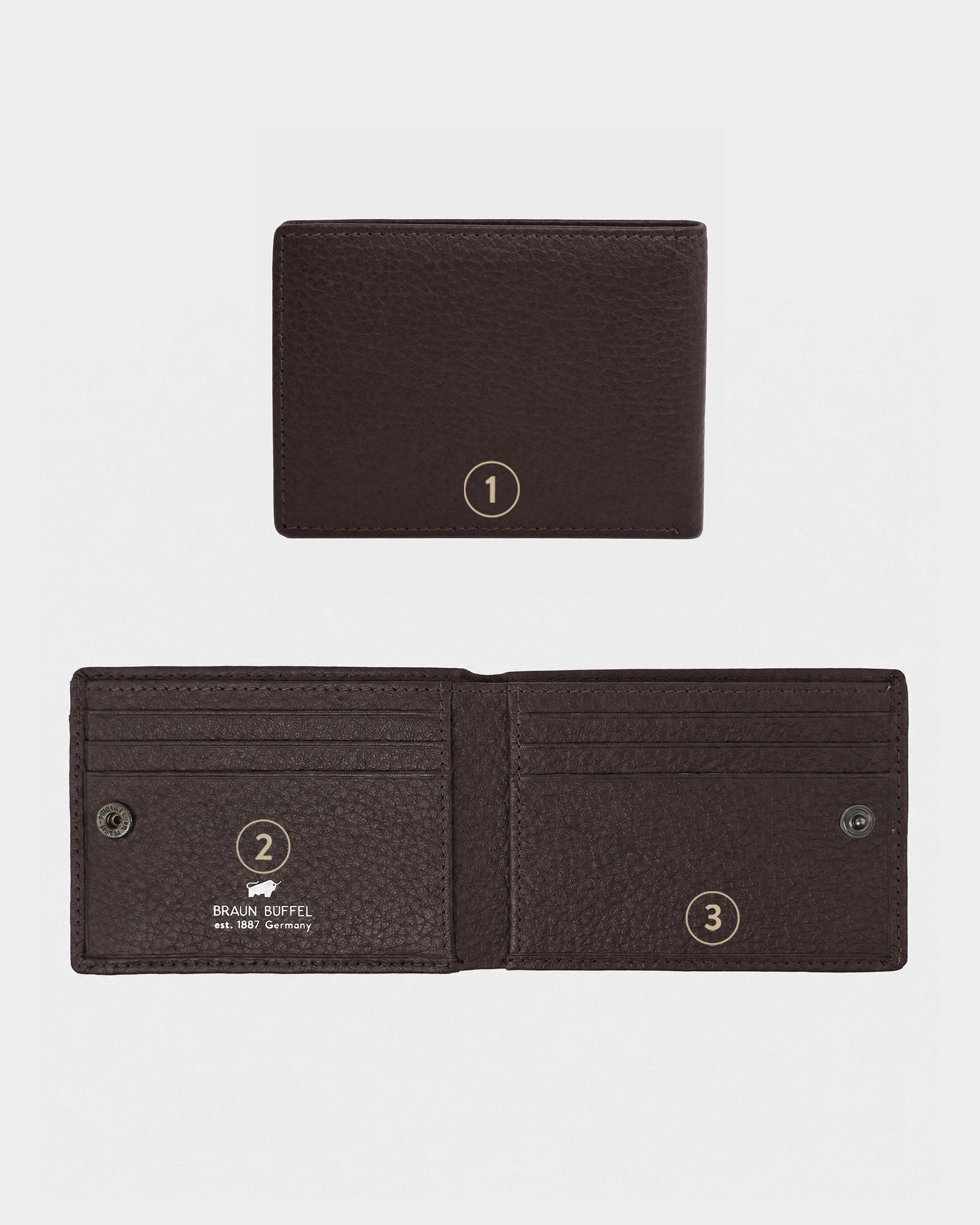 THEO RFID Geldbörse 6CS braun