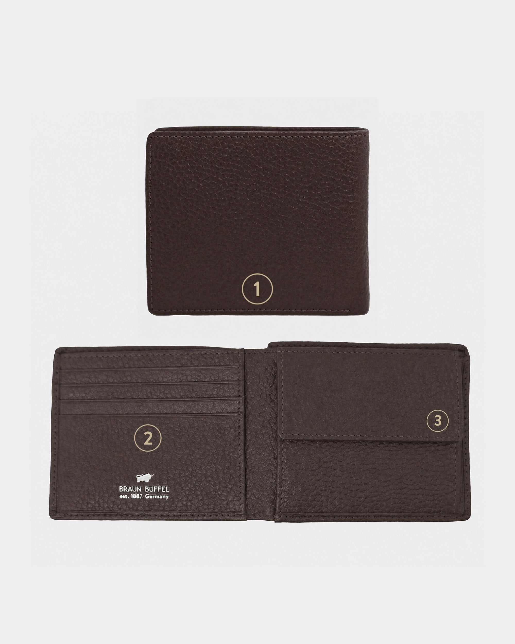 THEO RFID Geldbörse 4+4CS braun