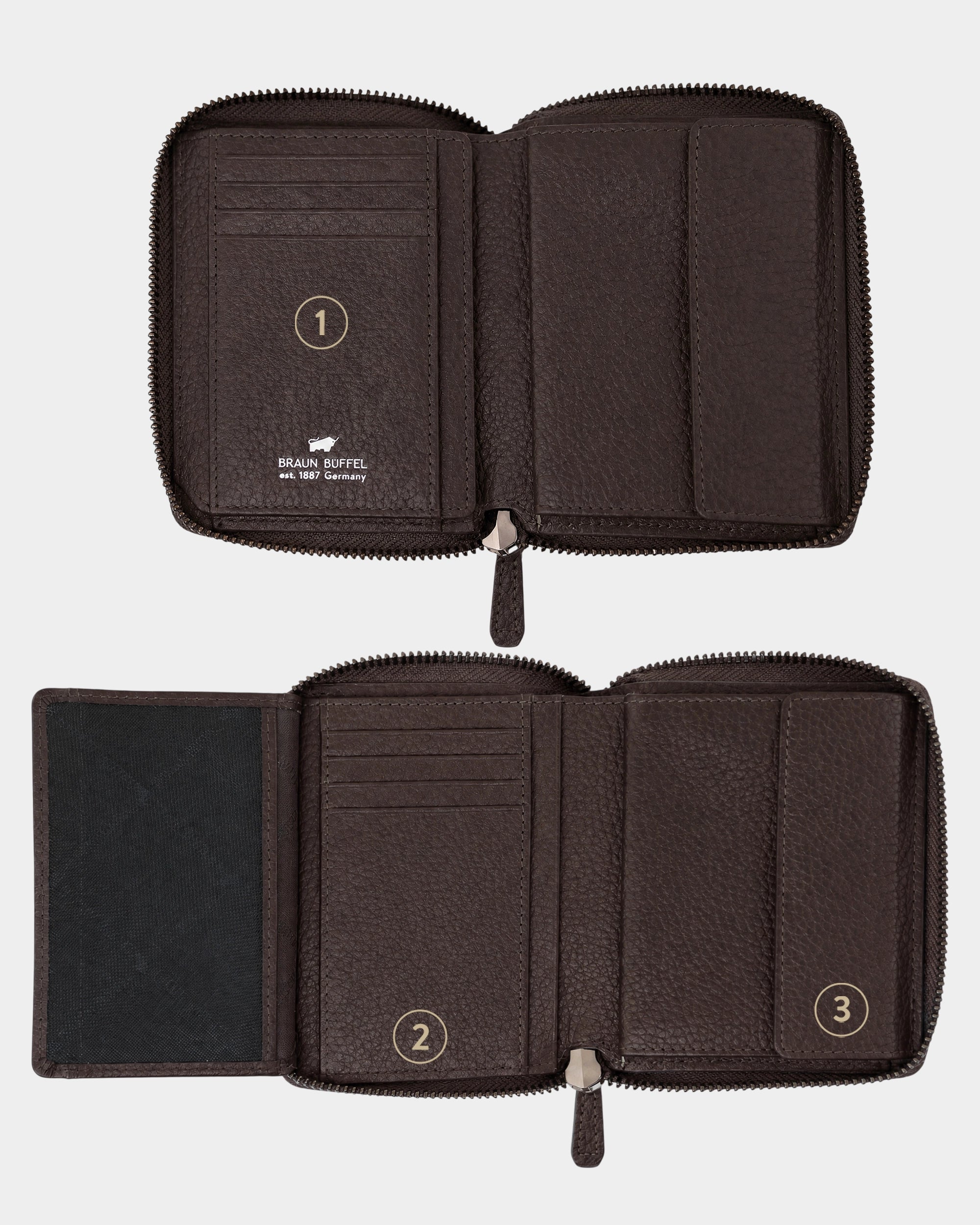 THEO RFID RV Wallet H 8CS Brown