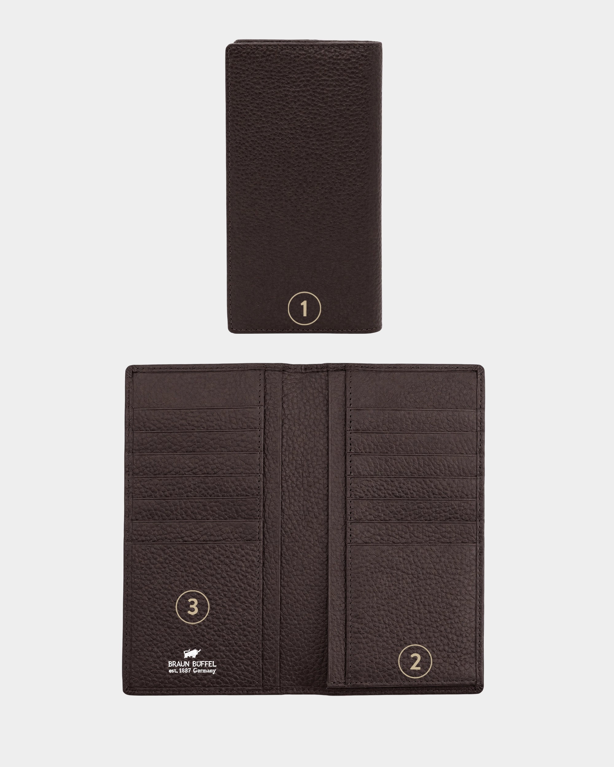 THEO RFID Brieftasche 14CS braun