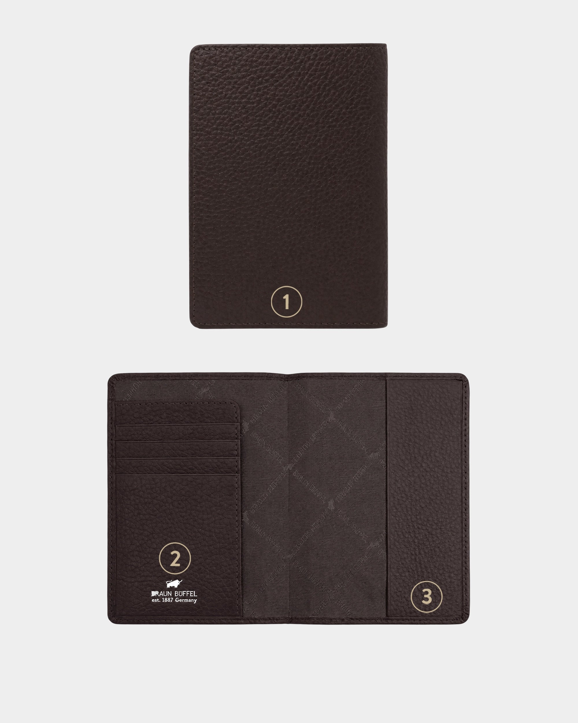 THEO RFID Passport Holder 4CS brown