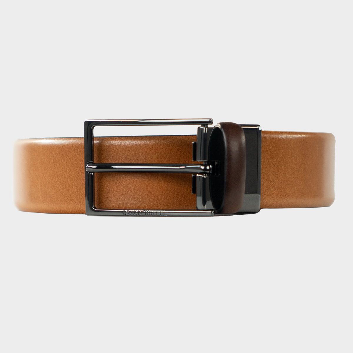 Frontansicht Gürtel Carlo 115 cm cognac