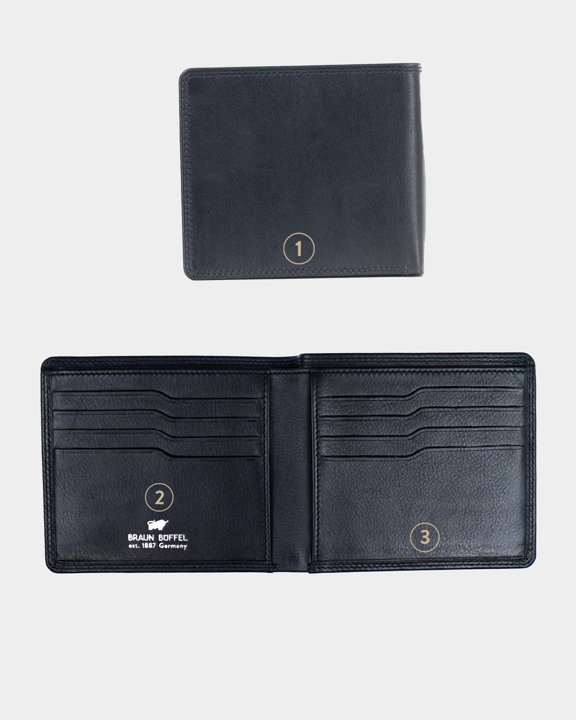 Personalisierung GOLF RFID Kartenbörse 8CS schwarz